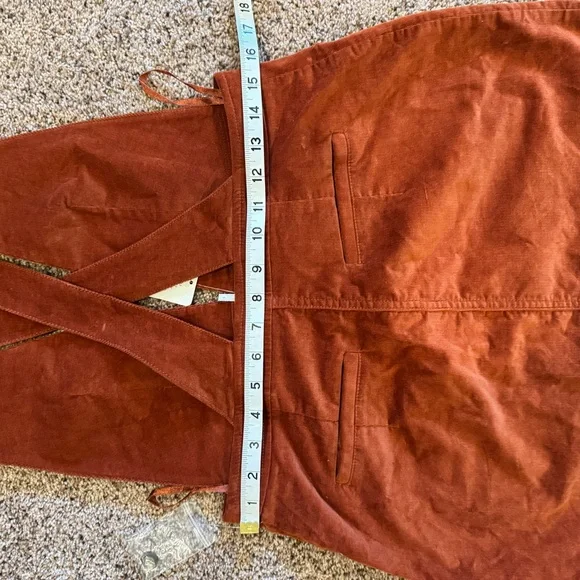 Free People Corduroy Old School Love Corduroy Jumper Skirt Dress. Size 8 - Picture 11 of 12